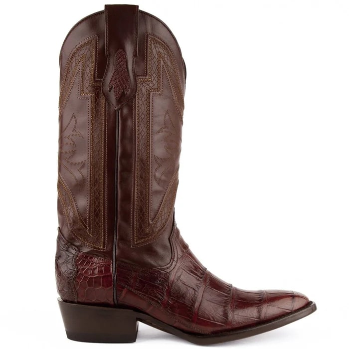 Ferinni Boot - Mens Dress Cowboy Boot  - Ferrini Men's Stallion Alligator  Boots French Toe Handcrafted Chocolate in  Chocolate - 8D