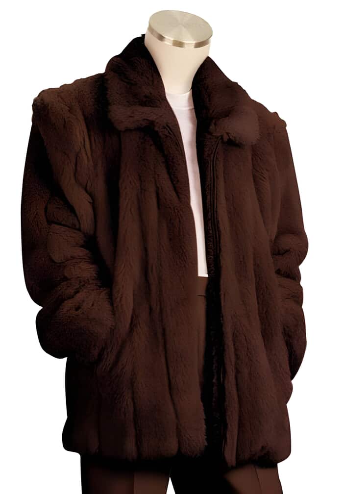 Faux Fur 3/4 Length Coat Coco Chocolate brown Overcoat