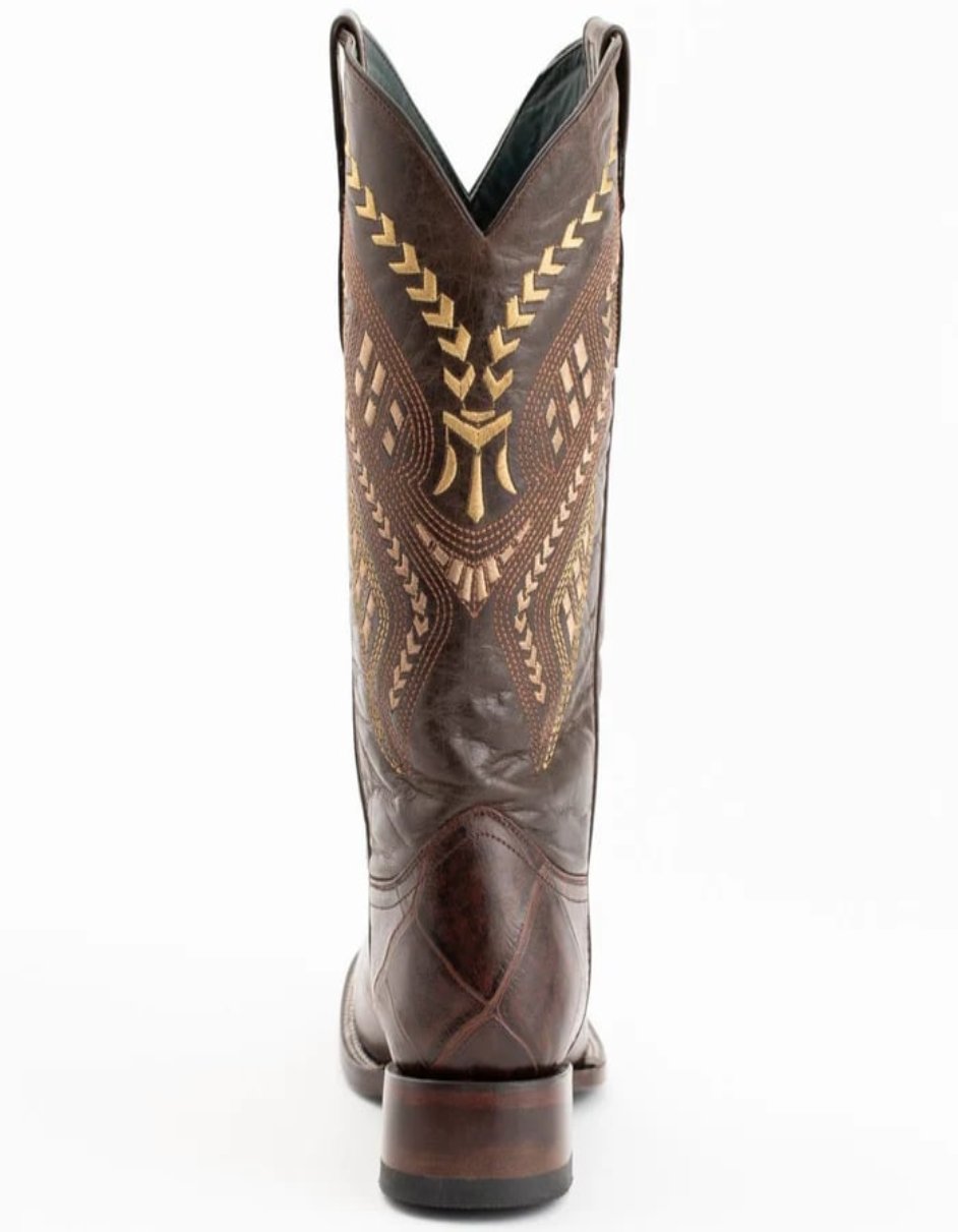 Ferrini Jesse Men's Print Alligator Boots Handcrafted Chocolate - 8.5D