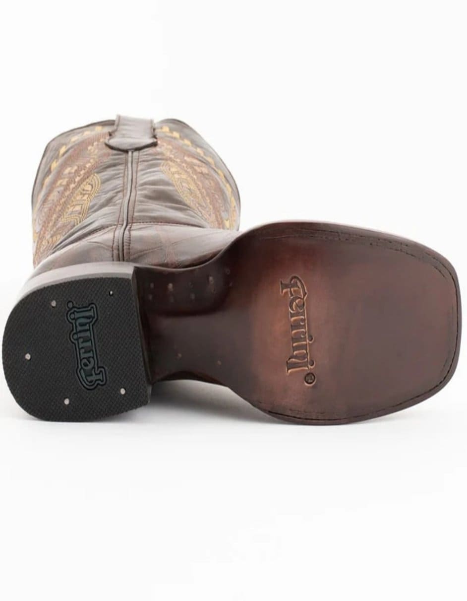 Ferrini Jesse Men's Print Alligator Boots Handcrafted Chocolate - 8.5D