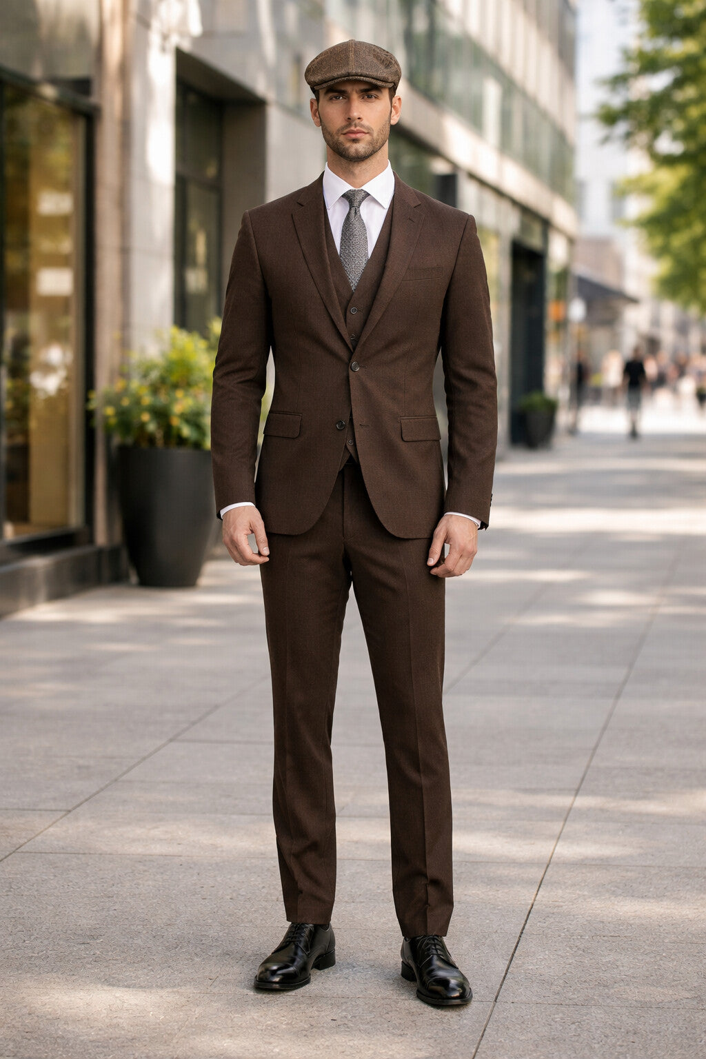 1920's Men's Clothing - Tweed Suit - Herringbone 1920s Mens Suit  - Vintage Cognac  Suit