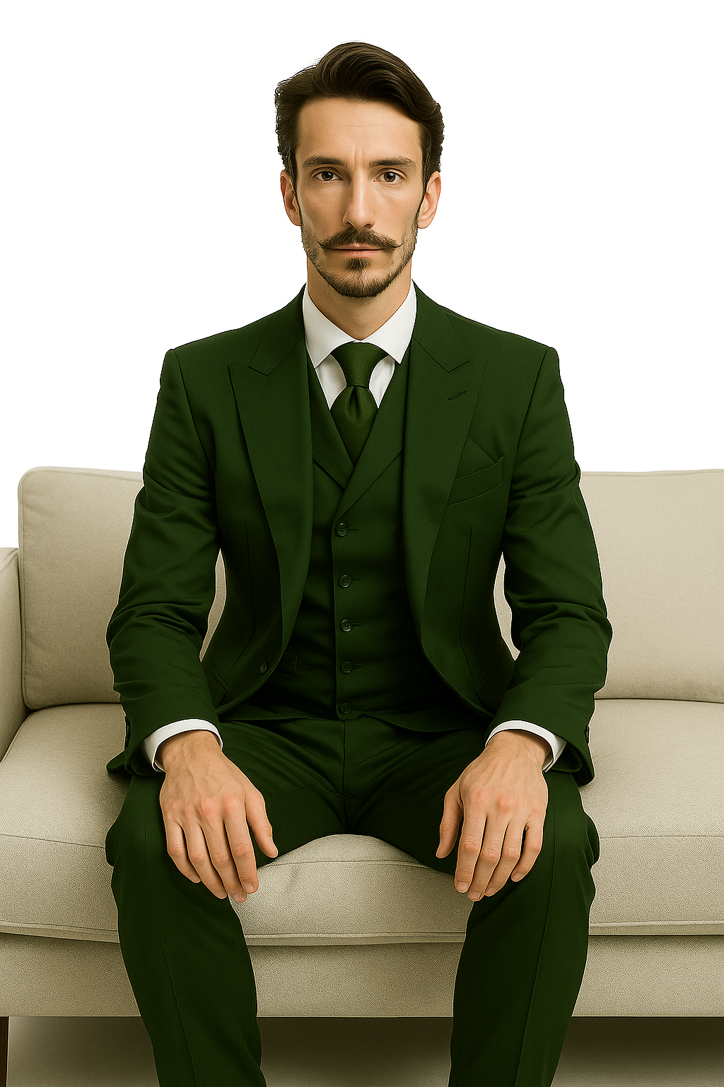 Mens 1930s Suits - Hunter Green Suit - 38 Short Jacket+32 Waist Adjust 28to34)(Height: 5 4 to5 7 )(Neck  15-16.5)S-M)