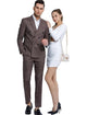 Classic Brown Check Double-Breasted Suit - The Connoisseur's Choice