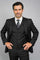 Classic Fit - 100% Dark Grey Suit - Three Button Vested Suit - Athletic Fit