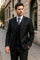 Classic Fit - Charcoal Suit - Three Button Vested Suit - Athletic Fit