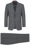 Cheap priced Suit  - Mens Two Button Classic Fit Vested  Charcoal Grey Suit  Windowpane Plaid