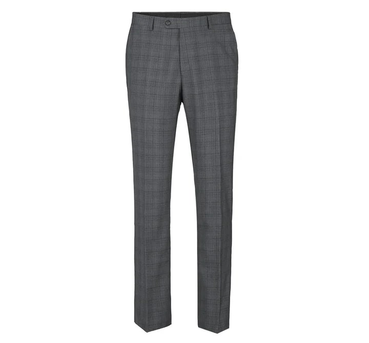 Cheap Suit - Mens Two Button Classic Fit Vested  Charcoal Grey Suit  Windowpane Plaid