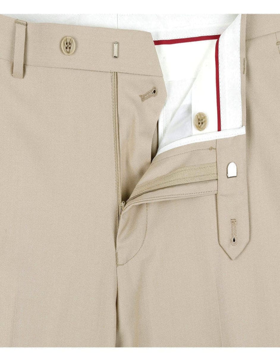 Mens Basic Two Button Classic Fit Suit with Optional Vest in Light Tan Beige Suit - 34 Short or Extra Small