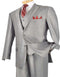 Mens Classic Vested Shiny Sharkskin  Grey Suit