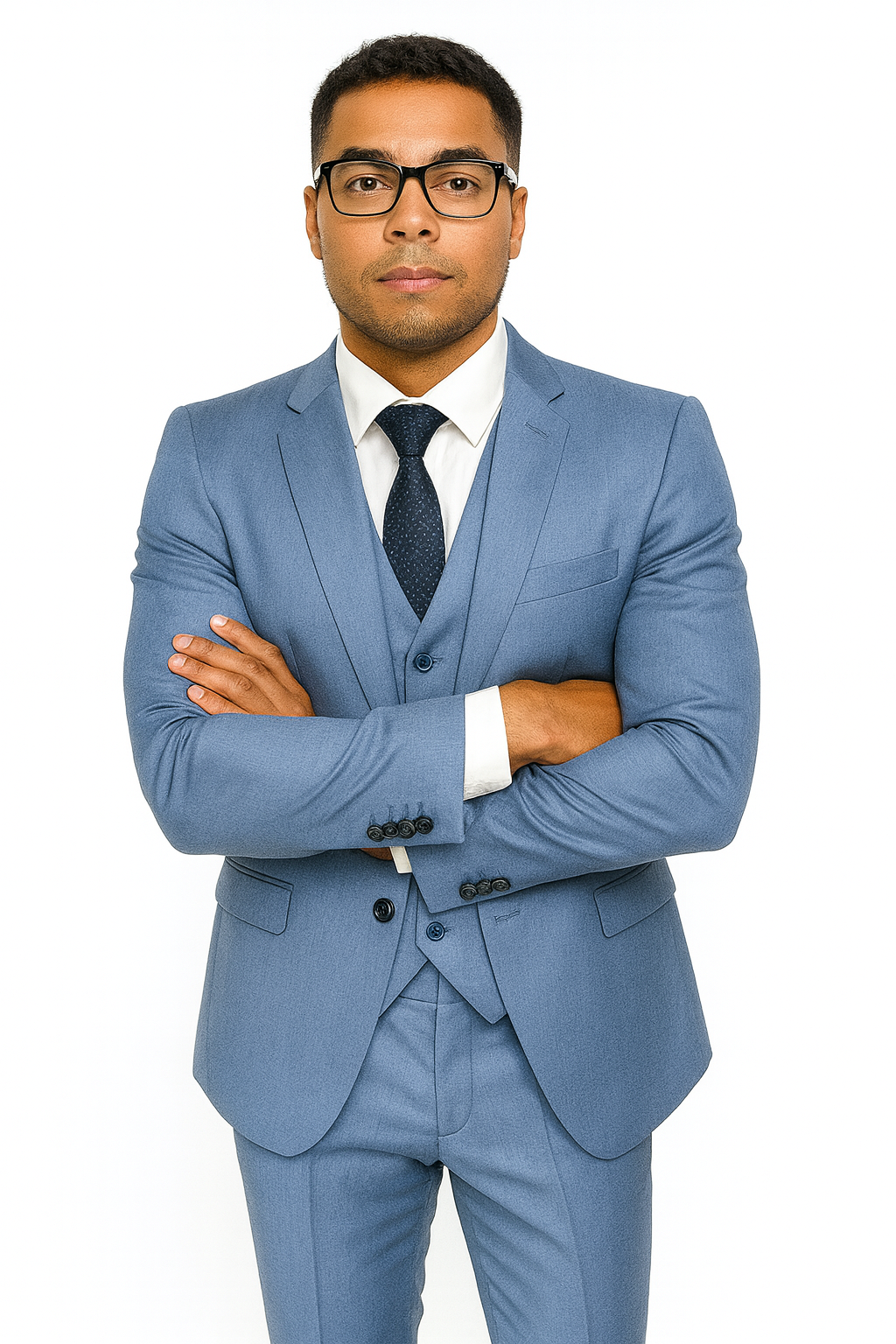 Dusty Blue Groomsmen Suits - Dusty Blue Suits - Mens Suits suit - 38 Regular - 32 Waist