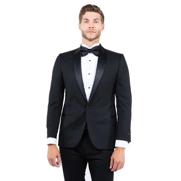 Shawl Collar  Tuxedo Separates Coat, Black by ZeGarie