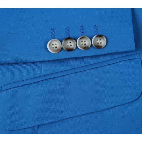 Cheap Priced Suit - Mens Basic Two Button Slim Fit  Royal Cobalt Blue Suit