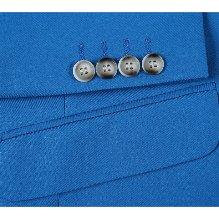 Cheap Priced Suit - Mens Basic Two Button Slim Fit  Royal Cobalt Blue Suit