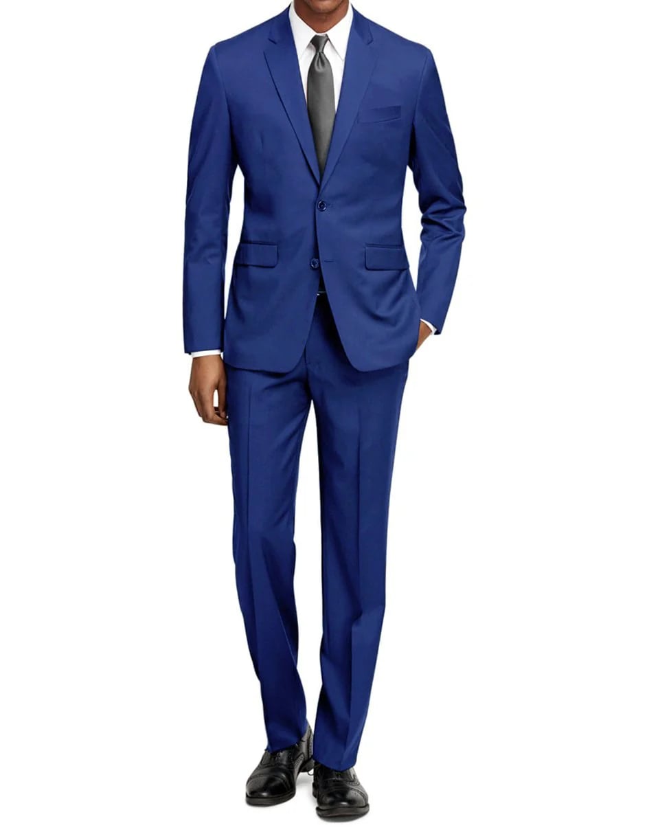 Manchester Tailored Suits - Slim Fit Cobalt Blue Suit - Tapered Europian Cut Suit