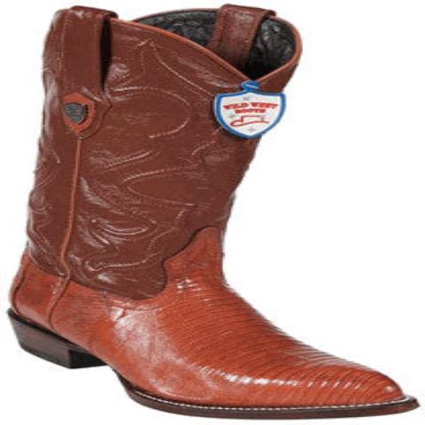 Wild West Cognac Teju Lizard Cowboy Boots - 6EE