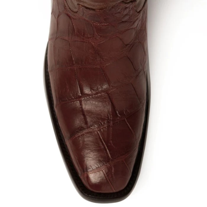 Ferinni Boot - Mens Dress Cowboy Boot  - Ferrini Men's Stallion Alligator Belly Boots French Toe Handcrafted Cognac in Cognac - 8D