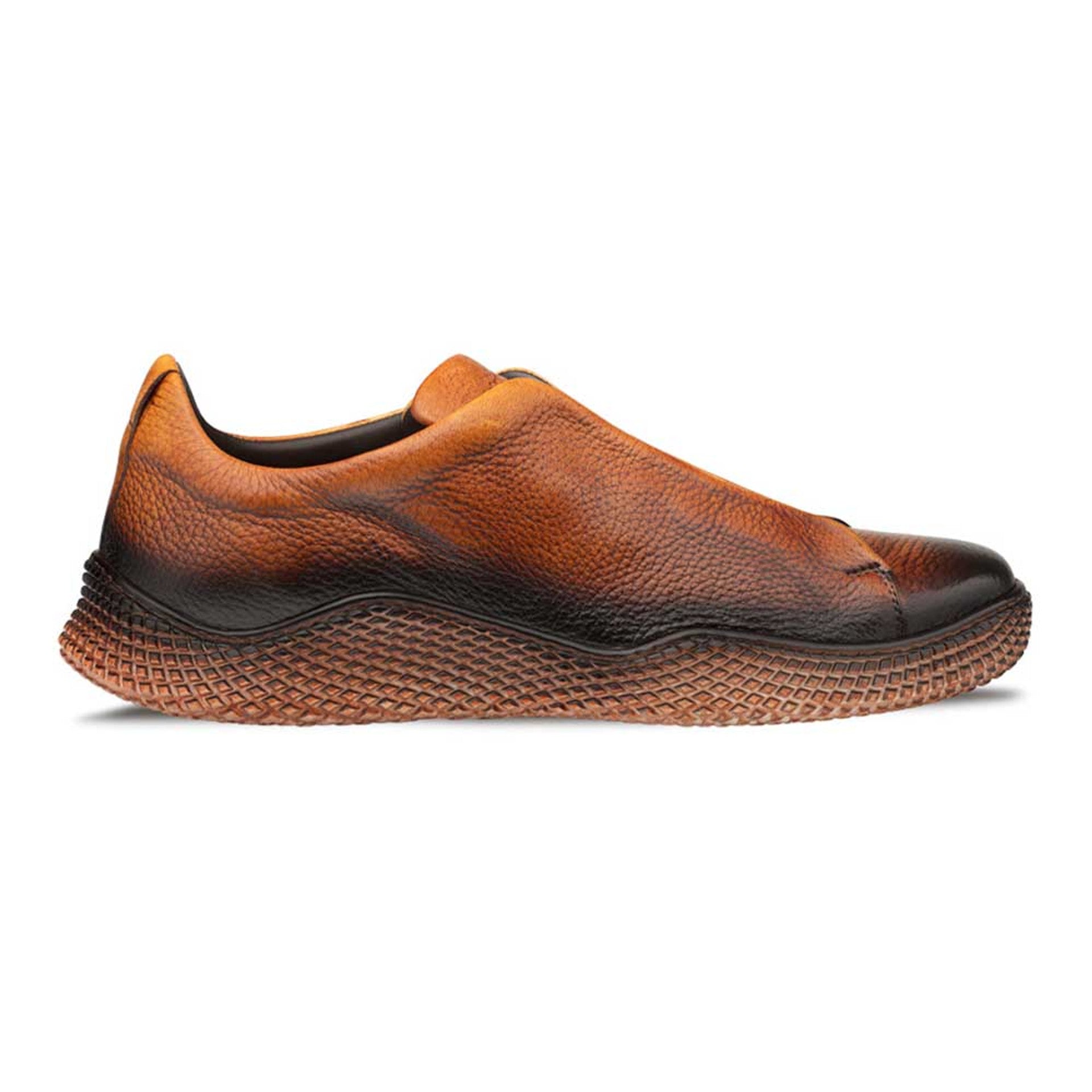 Mezlan Men's Cognac Calcio Deer Skin Slip On Sneakers - 8