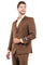 Cheap priced Suit- Men's Two Button Slim Fit Basic Vested Wedding  Cognac Suit