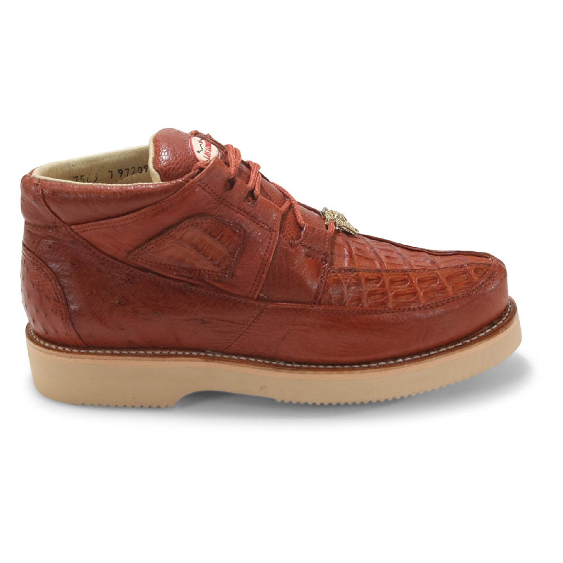 Los Altos Casual Cognac Caiman Belly & Ostrich shoes - 8