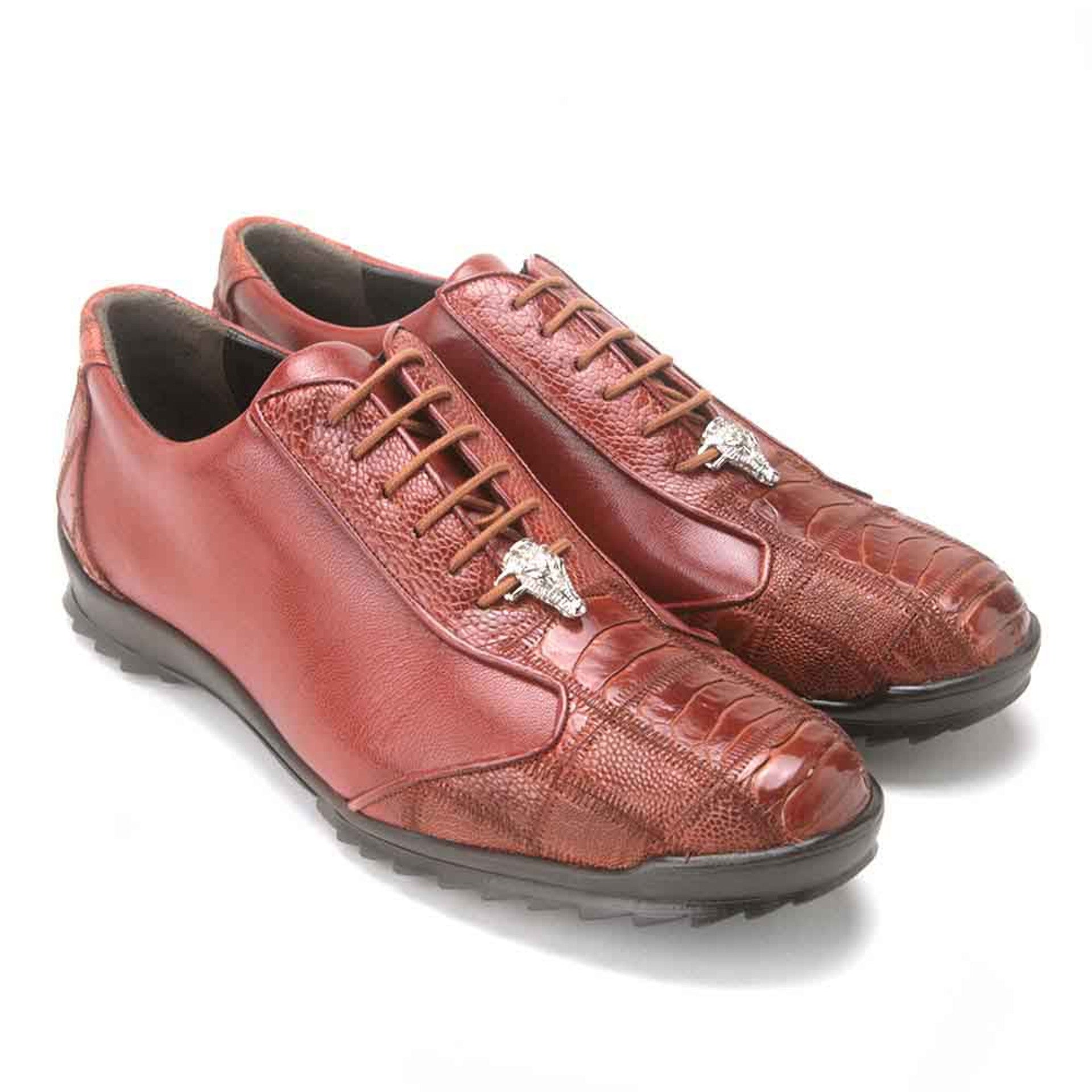 Los Altos Cognac Genuine Ostrich Casual Sneaker - 8-M
