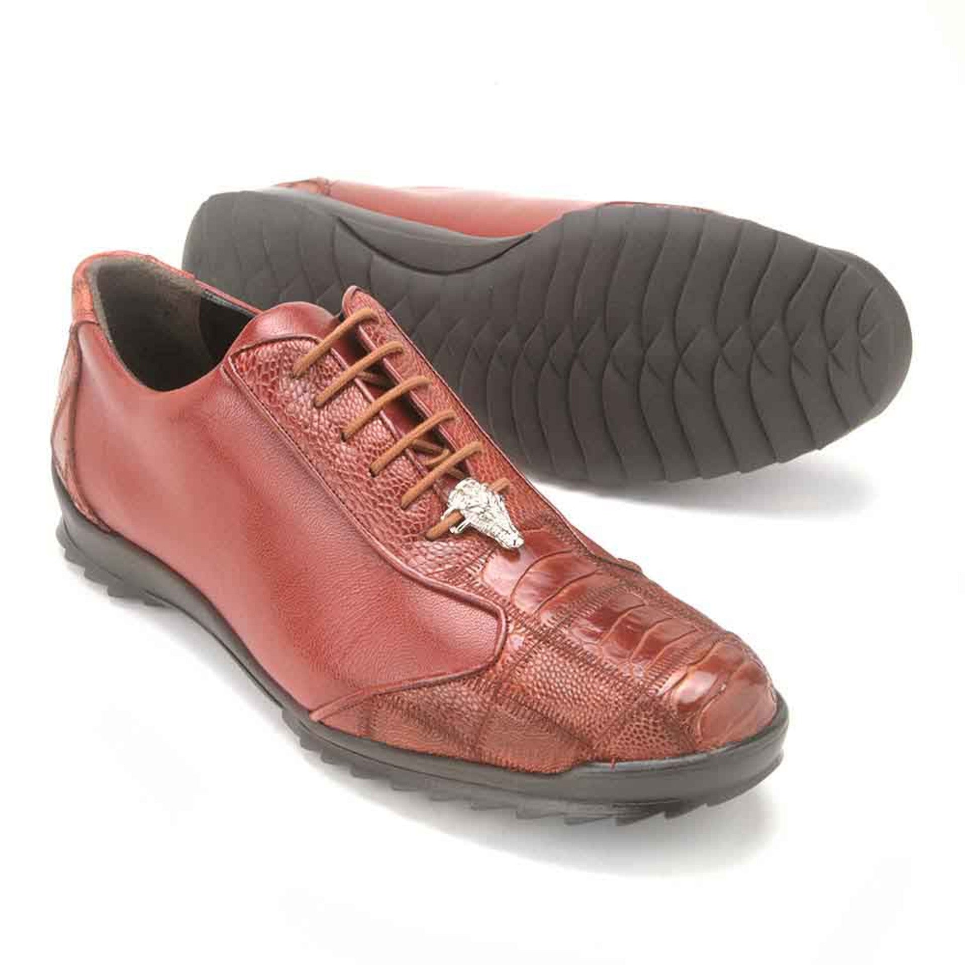 Los Altos Cognac Genuine Ostrich Casual Sneaker - 8-M