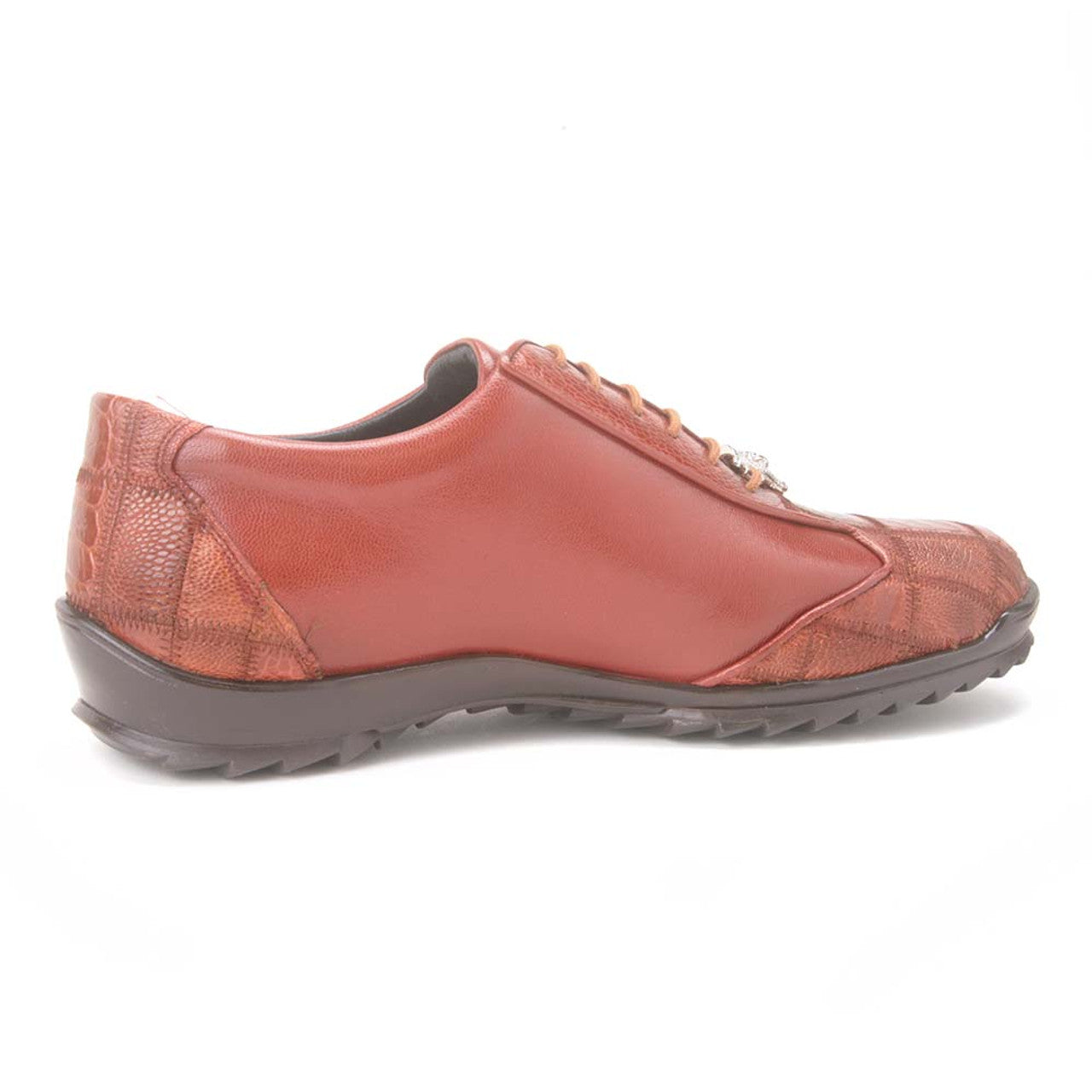 Los Altos Cognac Genuine Ostrich Casual Sneaker - 8-M