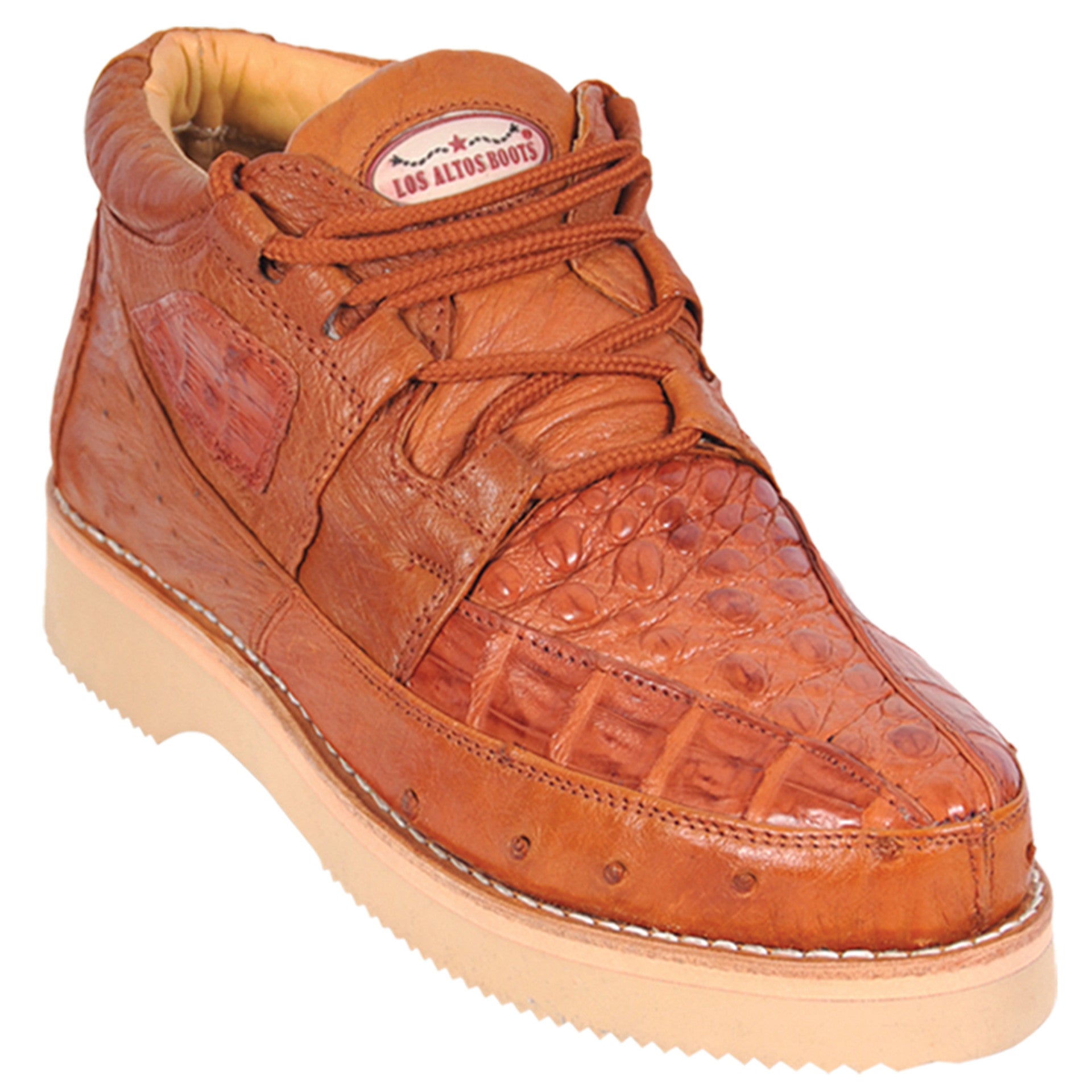 Los Altos Casual Cognac Caiman & Ostrich Skin Sneakers - 8