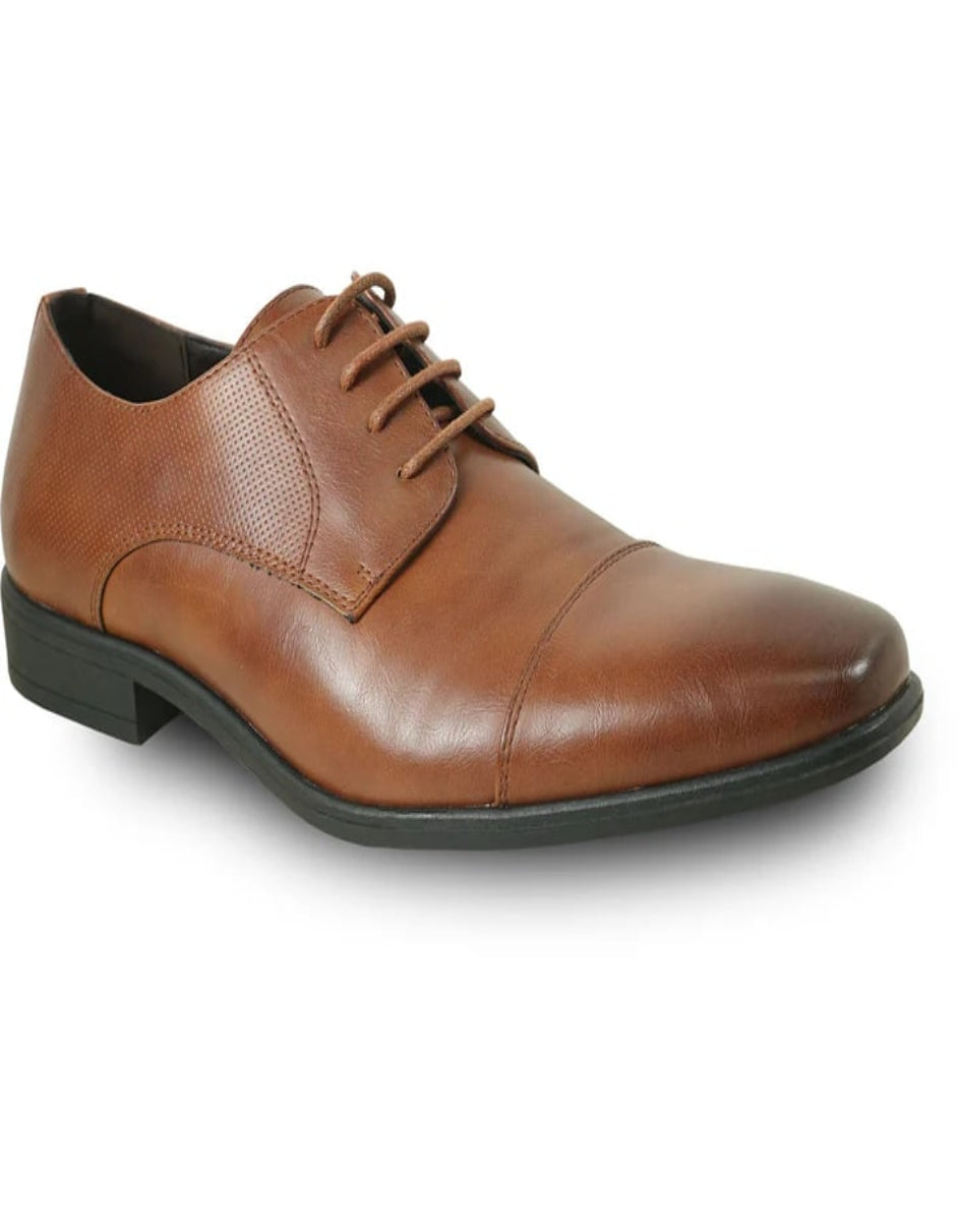 Mens Antique Cap Toe Lace Up Oxford Dress Cognac Shoe - 6 Standard / D / Medium