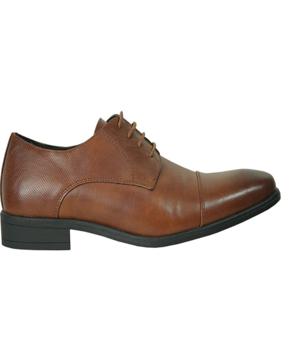 Mens Antique Cap Toe Lace Up Oxford Dress Cognac Shoe - 6 Standard / D / Medium