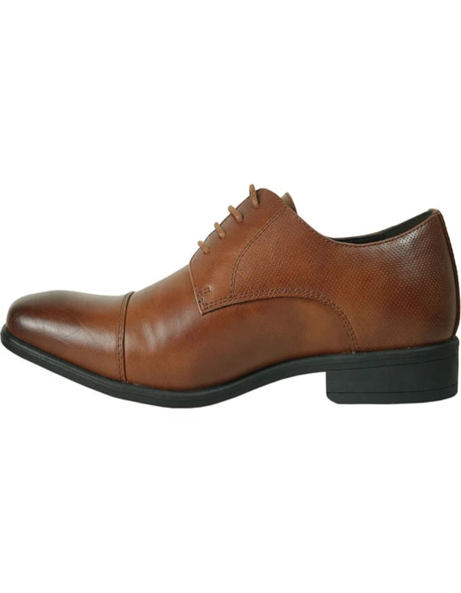 Mens Antique Cap Toe Lace Up Oxford Dress Cognac Shoe - 6 Standard / D / Medium