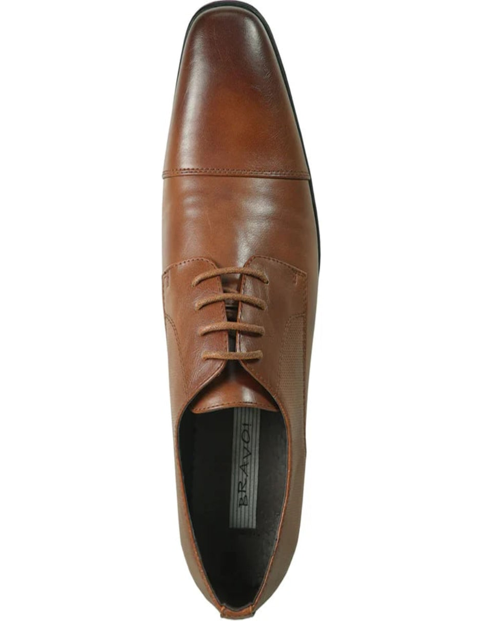 Mens Antique Cap Toe Lace Up Oxford Dress Cognac Shoe - 6 Standard / D / Medium