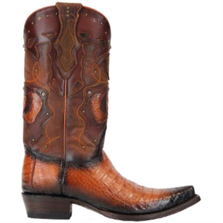 Men's Cognac Leather Lining Traditional Leather Sole Dress Cowboy Boot Cheap Priced For Sale Online - 6EE