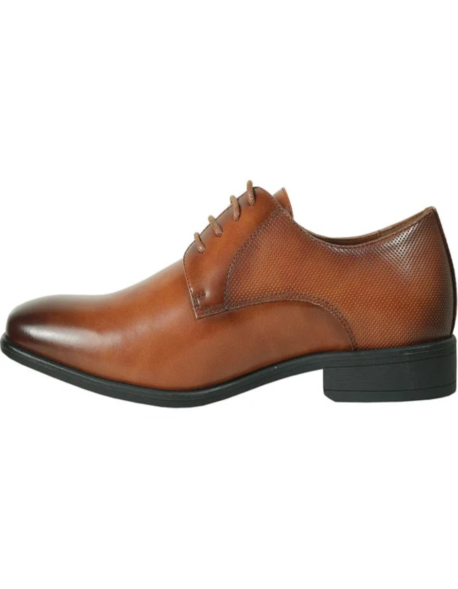 Mens Antique Plain Toe Lace Up Oxford Dress Cognac Shoe - 6 Standard / D / Medium