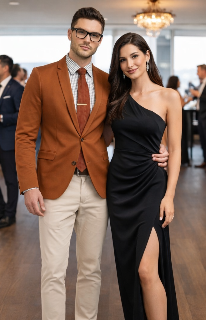 Cognac ~ Rust ~ Copper Color Burnt orange Men's 2 Buttons Blazer ~ Sport Coat Jacket-New Designer Collection - 36 Short