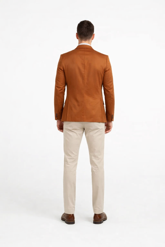 Cognac ~ Rust ~ Copper Color Burnt orange Men's 2 Buttons Blazer ~ Sport Coat Jacket-New Designer Collection
