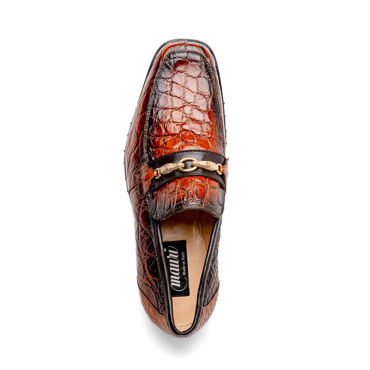 Men's Mauri Casual Alligator Loafers Cognac Metal Bit Debonair - 9
