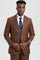 Cheap Priced Suit - Men's Two Button Vested Stacy Adams Designer Sharkskin  Cognac Suit
