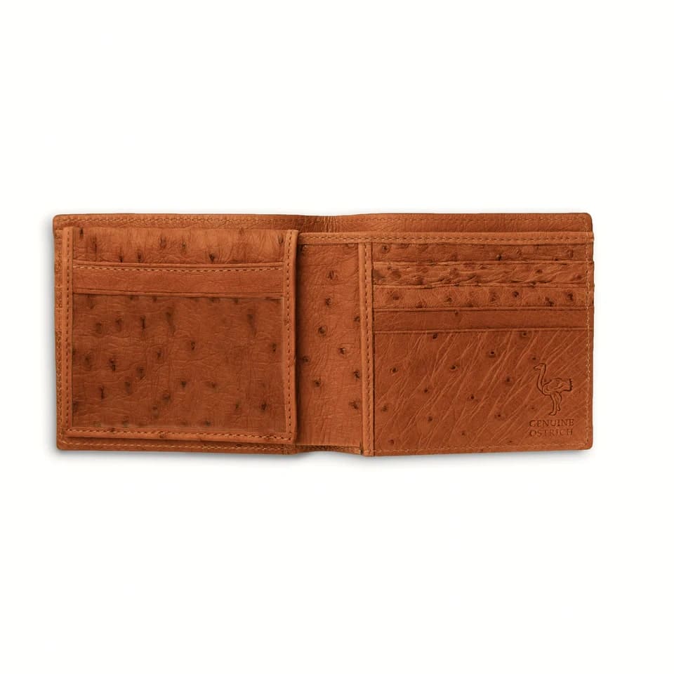 Ferrini Full Quill Ostrich Billfold Cognac - One Size