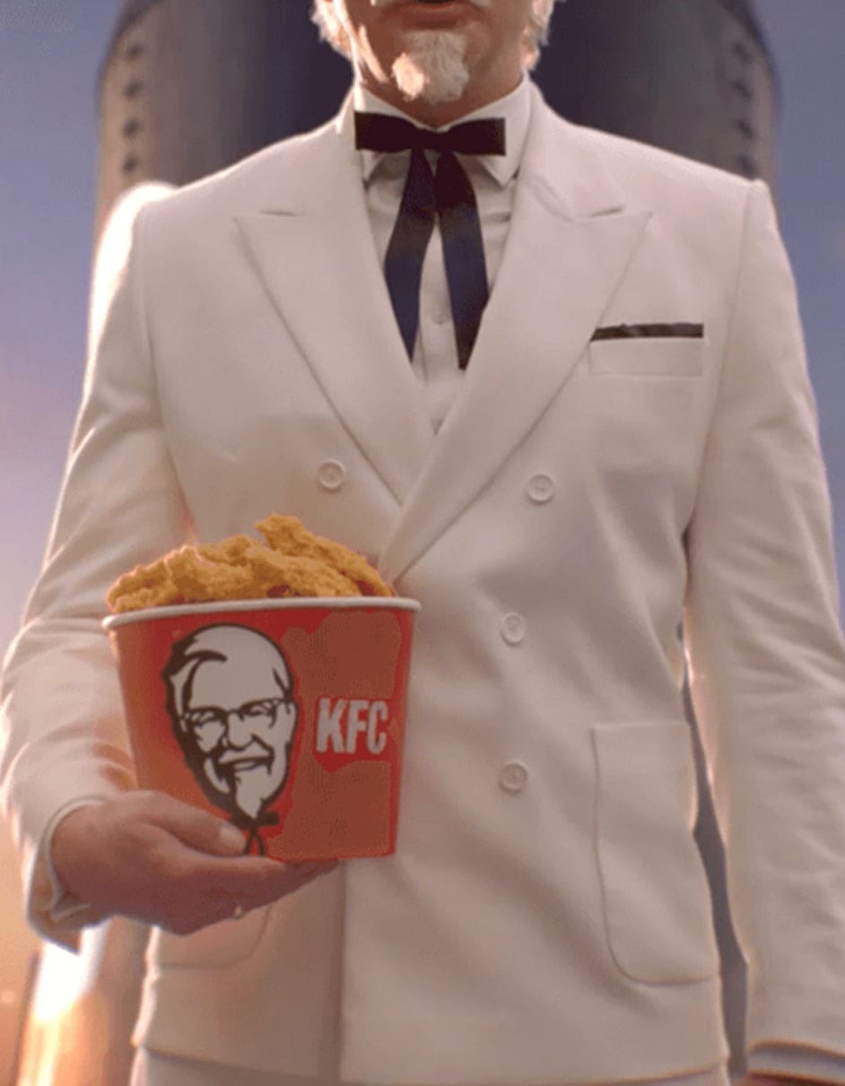 Mens Colonel Sanders KFC White  Suit Costume