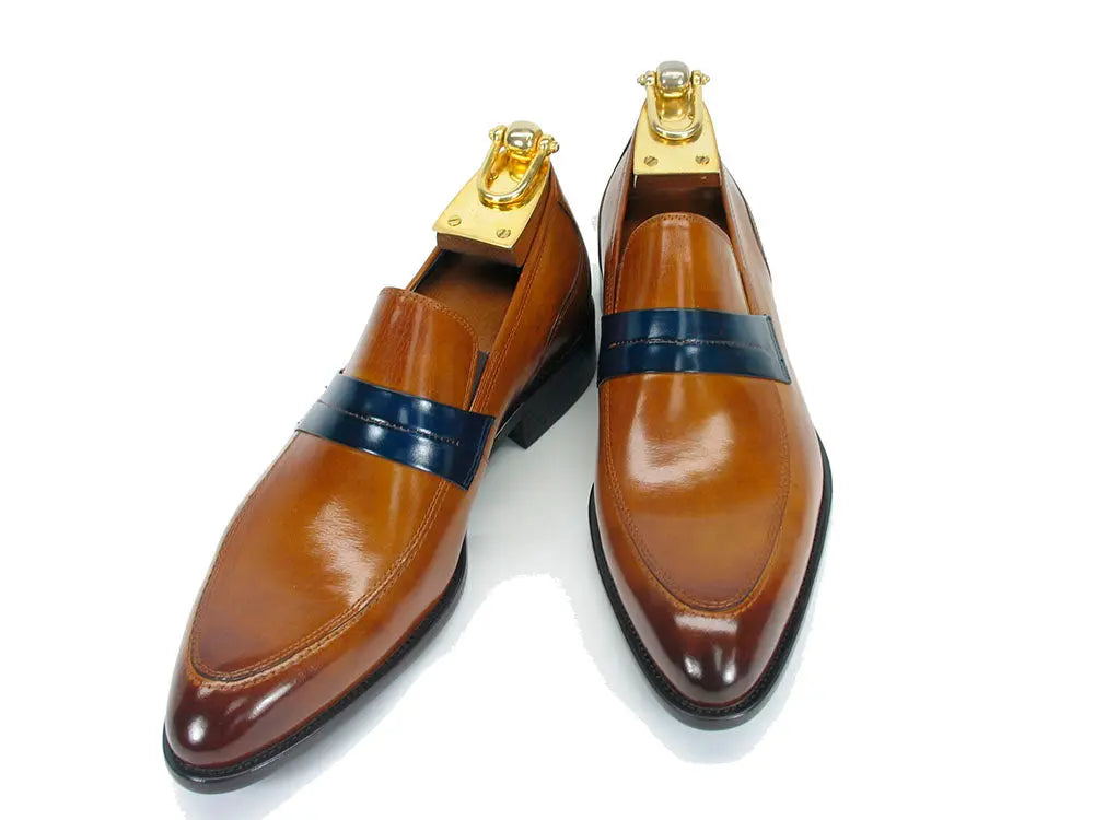 Carrucci Mens Penny Loafer in Contrast Strap - 9