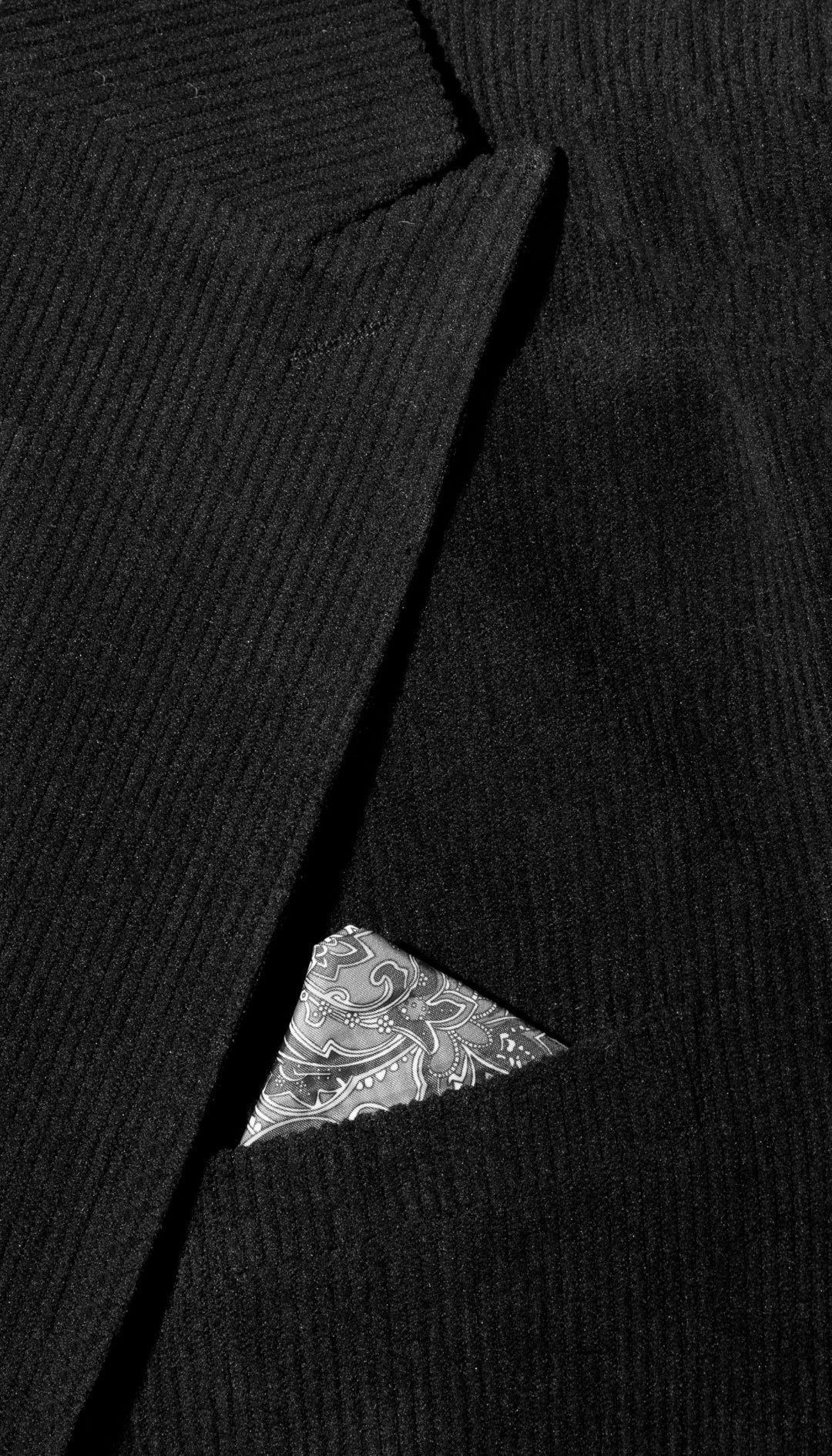 The Cordell Black 2pc Cotton Corduroy Notch Lapel Suit - 34 Short or Extra Small