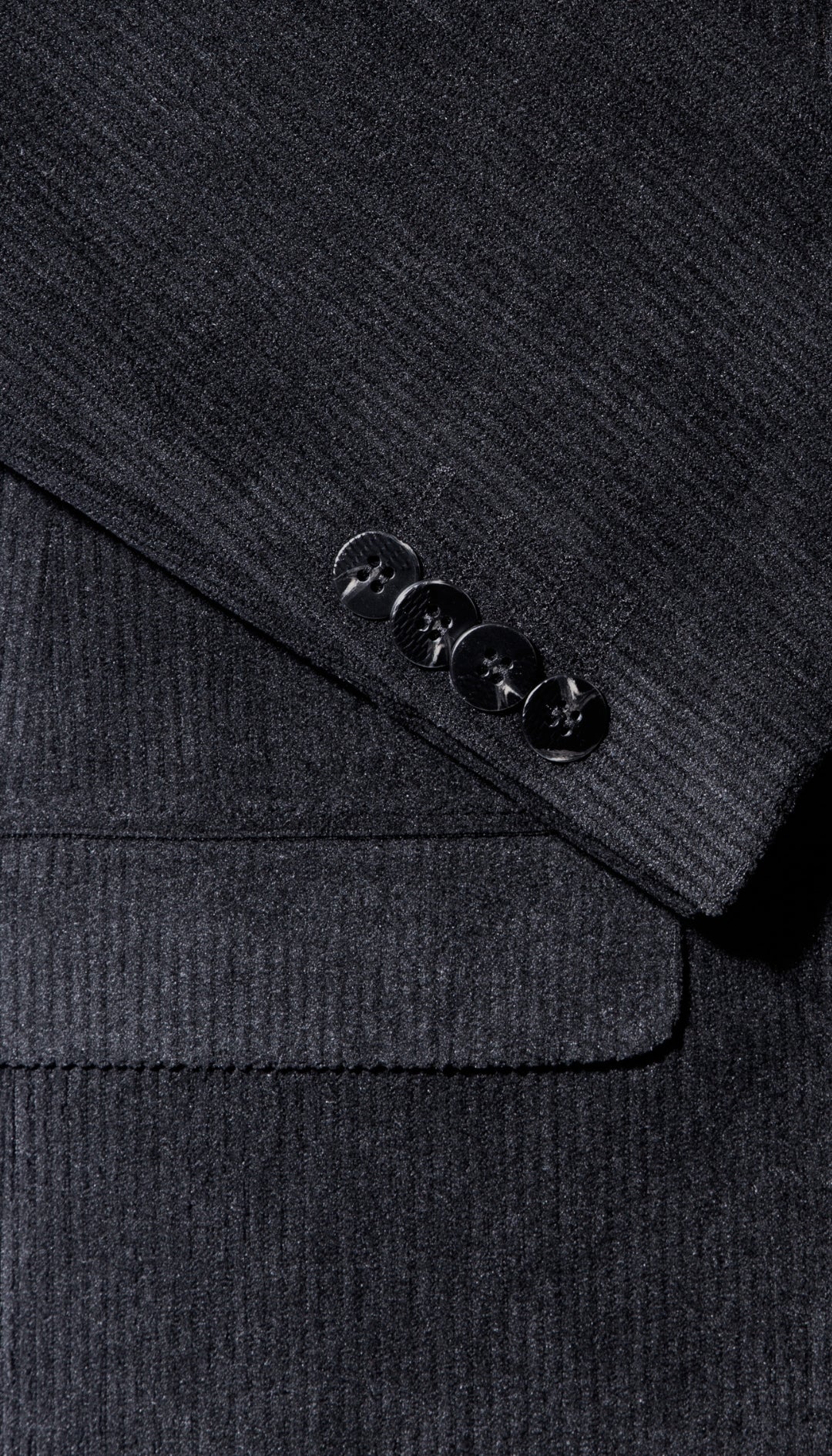 The Cordell Black 2pc Cotton Corduroy Notch Lapel Suit - 34 Short or Extra Small