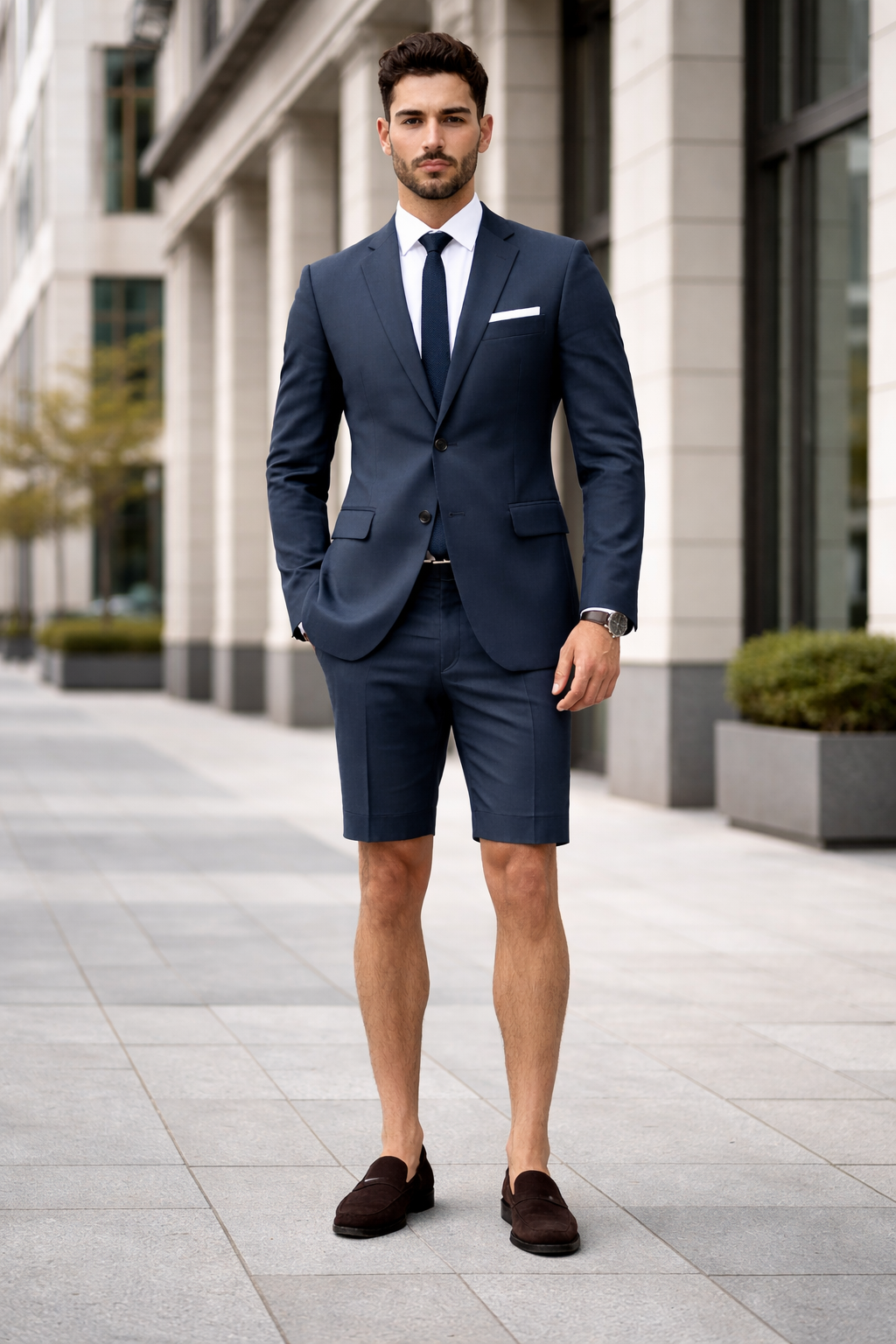 Cotton Fabric Charcoal Gray Suit - Mens Suits With Shorts - Summer Suit - 34 Short or Extra Small