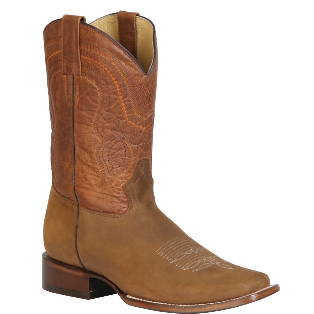 Tan Square Toe Cowboy Boots - EE
