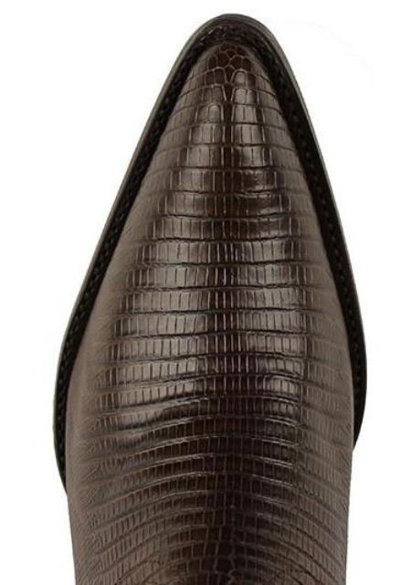 Men's Brown Handmade Genuine Teju Lizard Dress Cowboy Boot Cheap Priced For Sale Online - 6EE