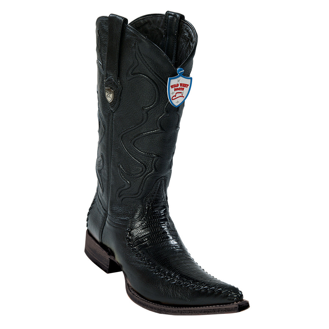 Lizard Pointy Cowboy Boots - Cognac