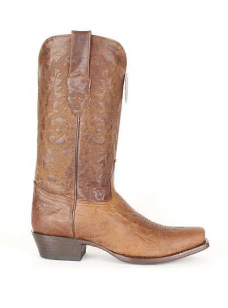 Men's Volcano Light Brown Genuine Premium Leather Los Altos Boots 7 Toe Cowboy Dress Cowboy Boot Cheap Priced For Sale Online - 6.0 Standard / D / Medium