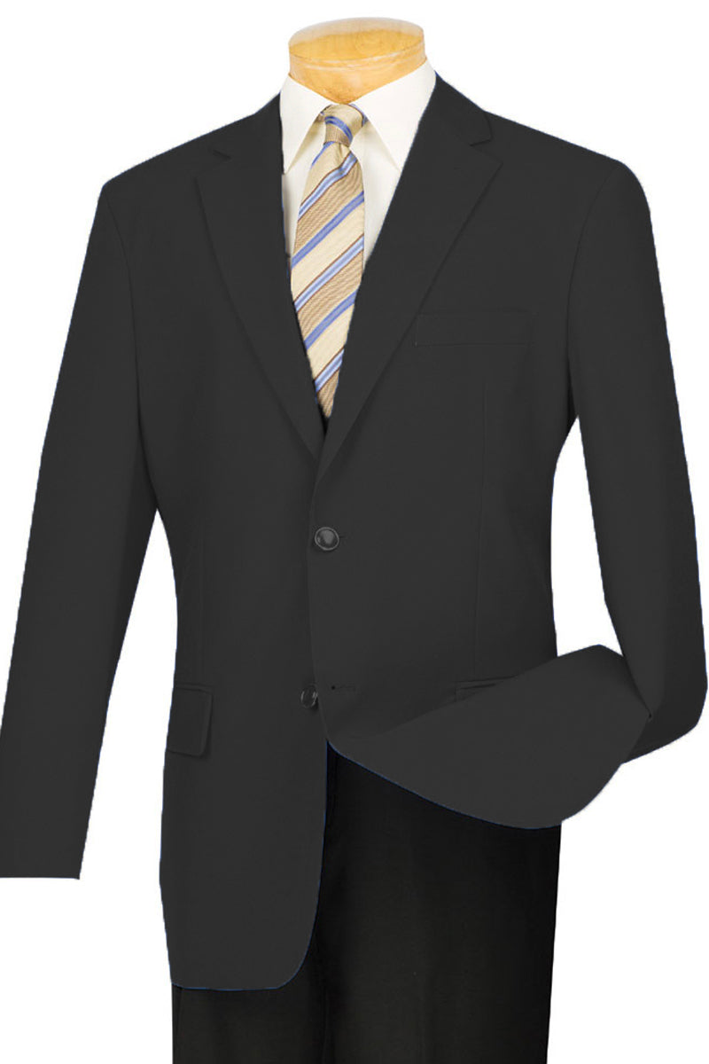 Mens 2 Button Poplin Dress Blazer in Black - XS
