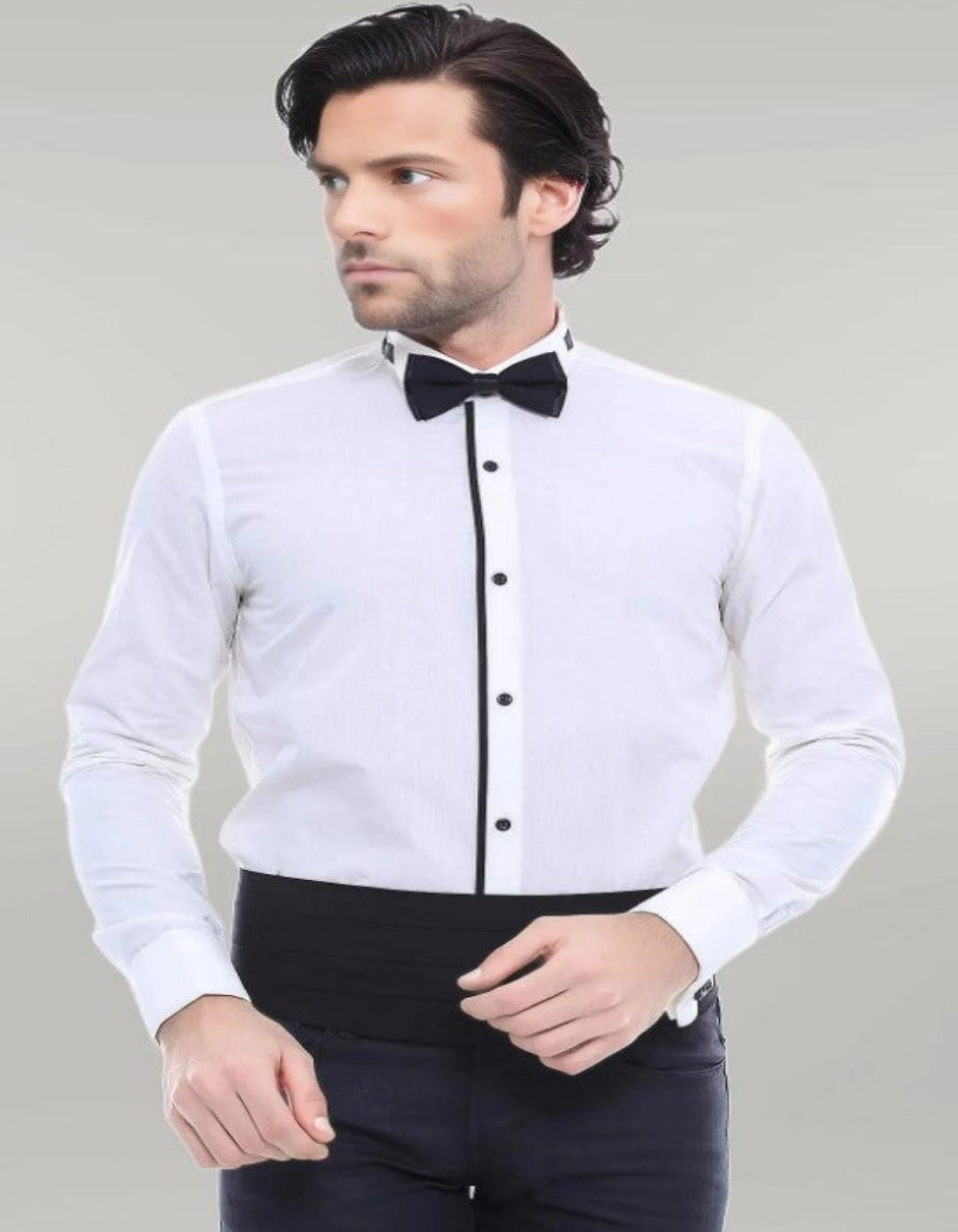 Cream Tuxedo Shirt