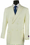 Cheap Priced Suit - Mens Classic Fit Double Breasted Poplin Cream Suit